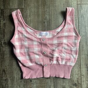 Pink Plaid Crop Top